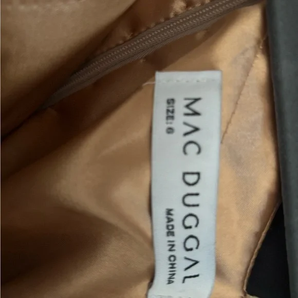 Mac Duggal Shimmering Gold One-Shoulder Gown - Picture 2 of 5